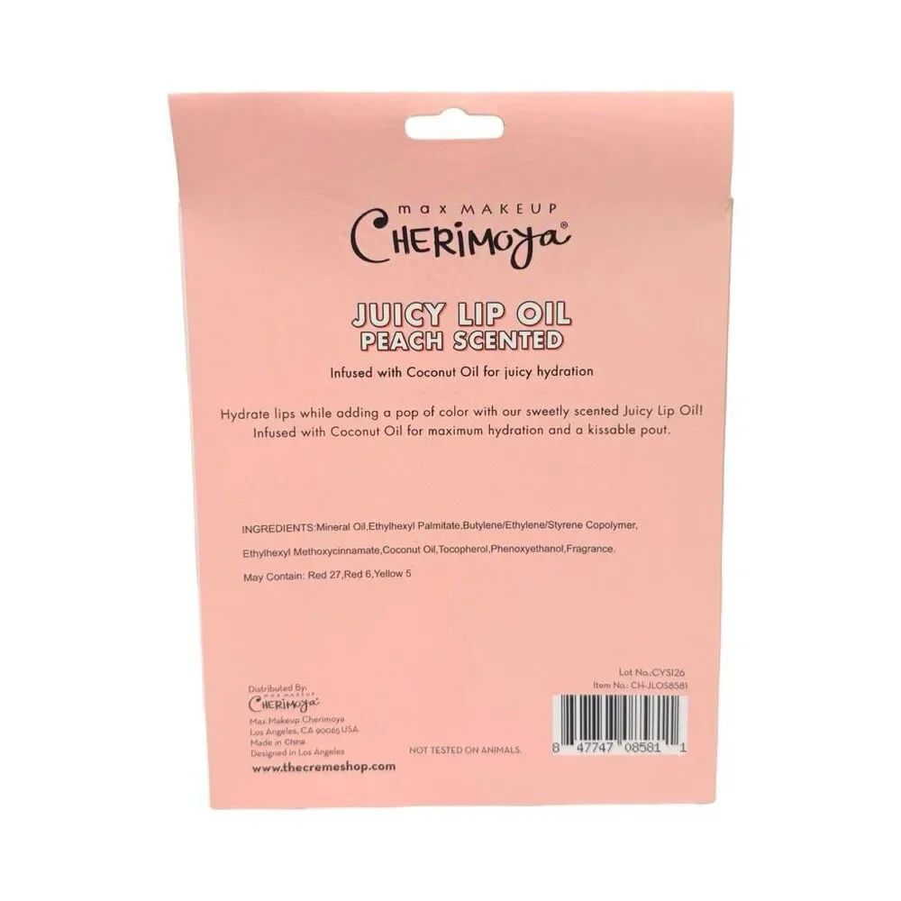 Max Makeup Cherimoya Juicy Lip Oil - Peach Scented - Set of 3